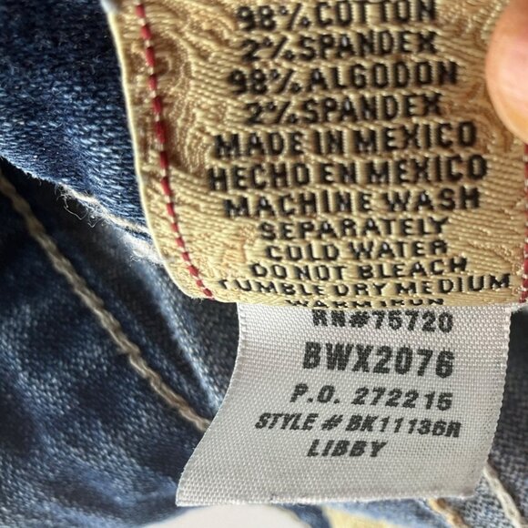 BKE Womens 28 Libby Stretch Bootcut Denim Jeans Y2K Low Rise Western - Picture 6 of 15